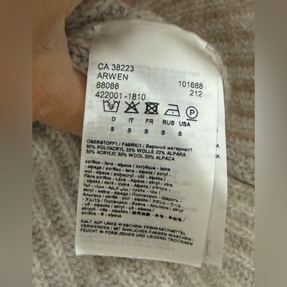 Drykorn Beige Funnel Neck Sweater, Size S - Picture 3 of 6